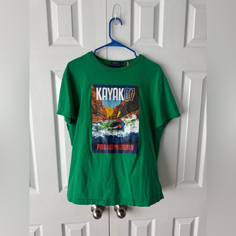 Polo Ralph Lauren Green Kayak67 Grand Canyon Graphic Tee Shirt Men's Medium